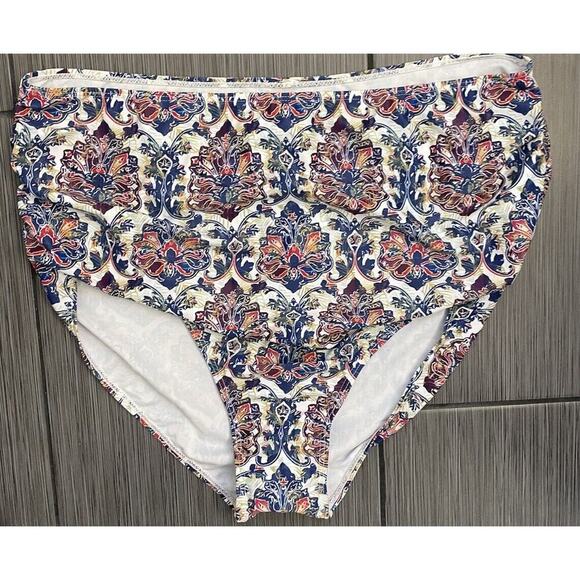 Nicole Miller Two Piece Blue Patterned Print Size 3X NWOT - Picture 2 of 11